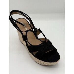 Sun + Stone Tinsleyy strappy espadrille platform wedge sandals black Women’s 10M
